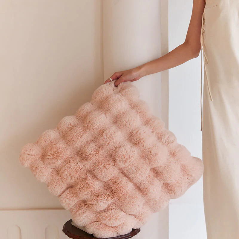 Plush Faux Rabbit Fur Blanket