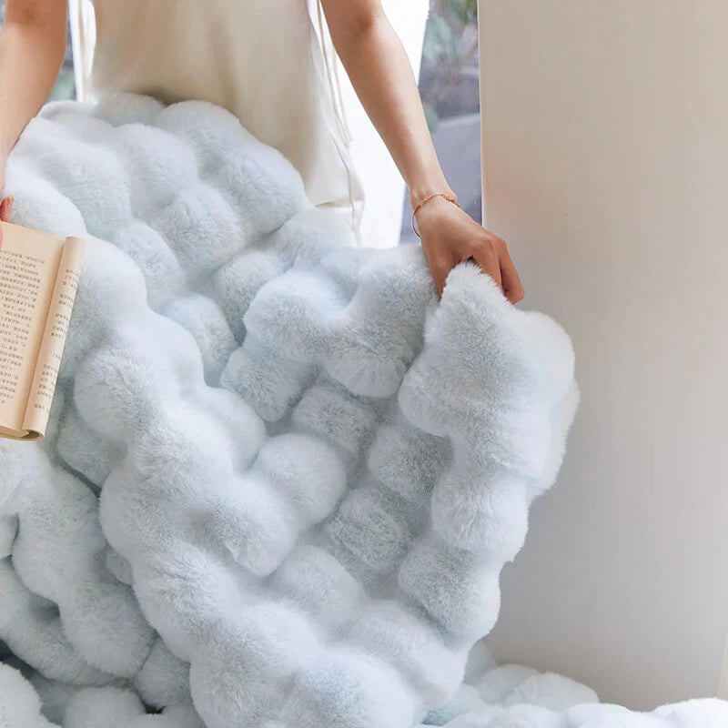 Plush Faux Rabbit Fur Blanket