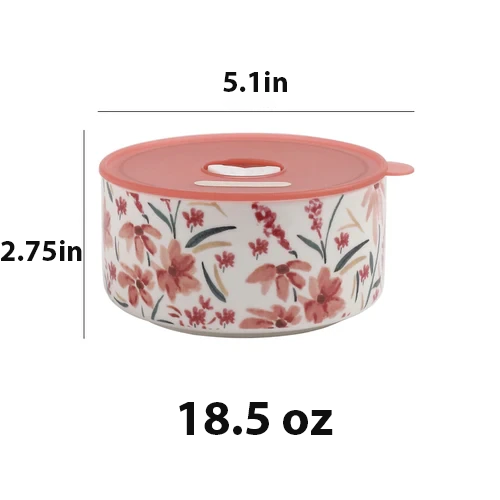 Botanical Ceramic Food Storage Container