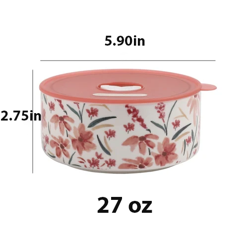 Botanical Ceramic Food Storage Container