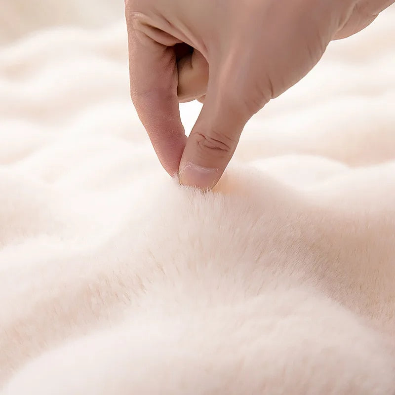 Plush Faux Rabbit Fur Area Rug