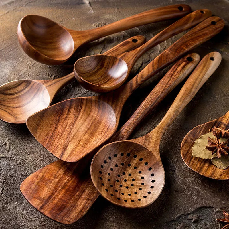 7-Piece Acacia Wood Cooking Utensils