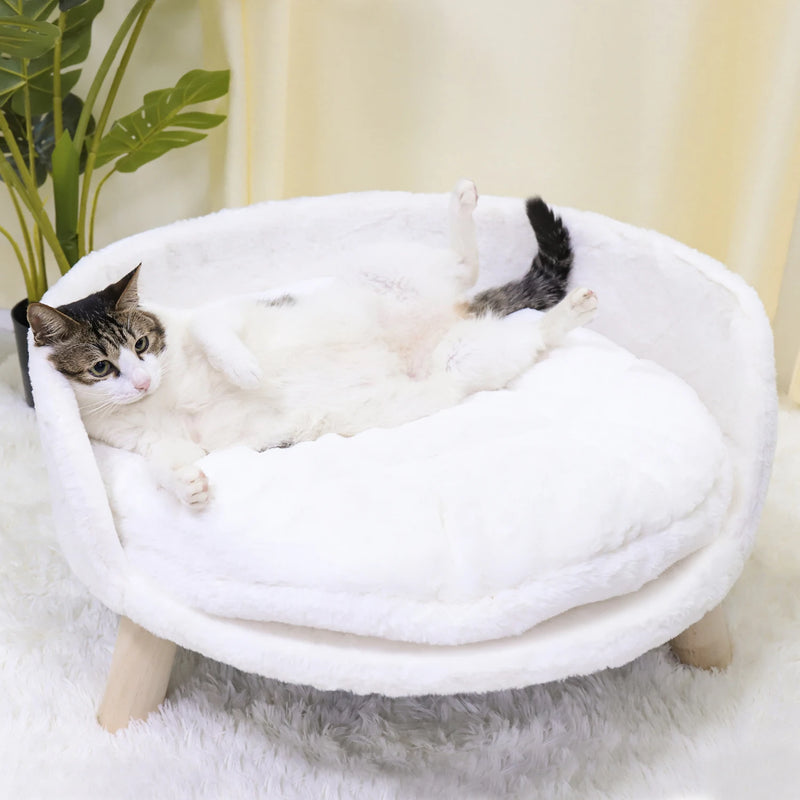 Luxury Faux Fur Elevated Pet Bed