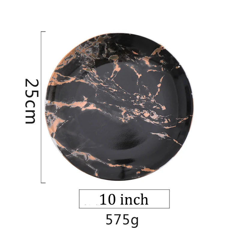 Eclipse Marbled Ceramic Dinner Plates