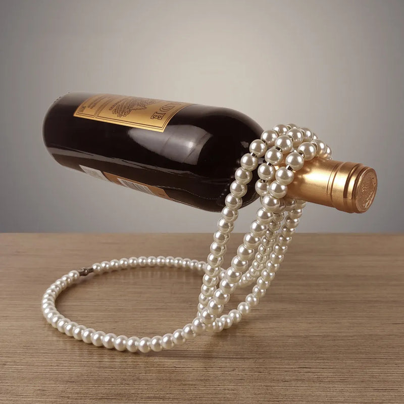 Lustrous Pearl Suspension Wine Bottle Holder