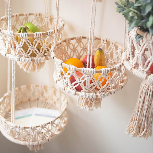 Tiered Macramé Fruit Basket