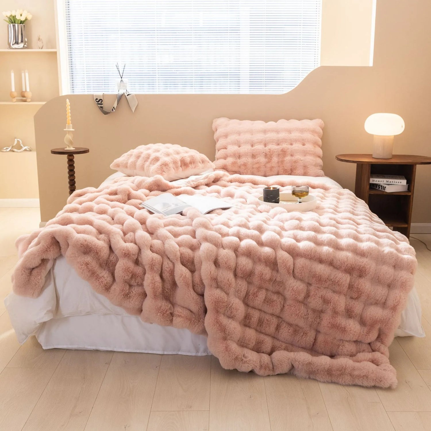 Soft And Cozy Faux Rabbit Fur Throw Pillowcases For Living Room