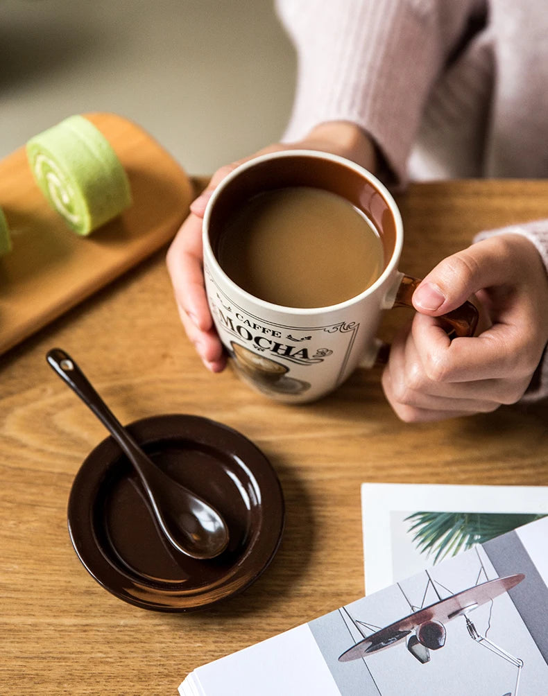 Bella Barista Retro Italian Coffee Mug with Spoon