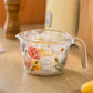 Blooming Measure: Floral Glass Measuring Cup with Lid