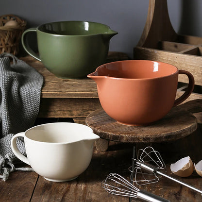 Rustic Charm Ceramic Mixing Bowls