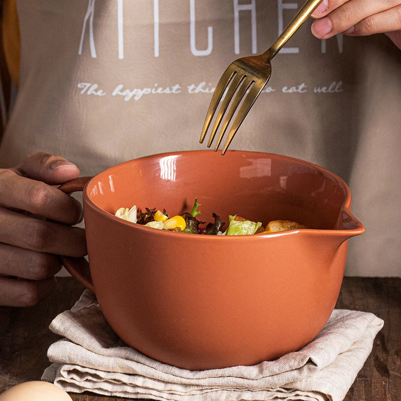 Rustic Charm Ceramic Mixing Bowls