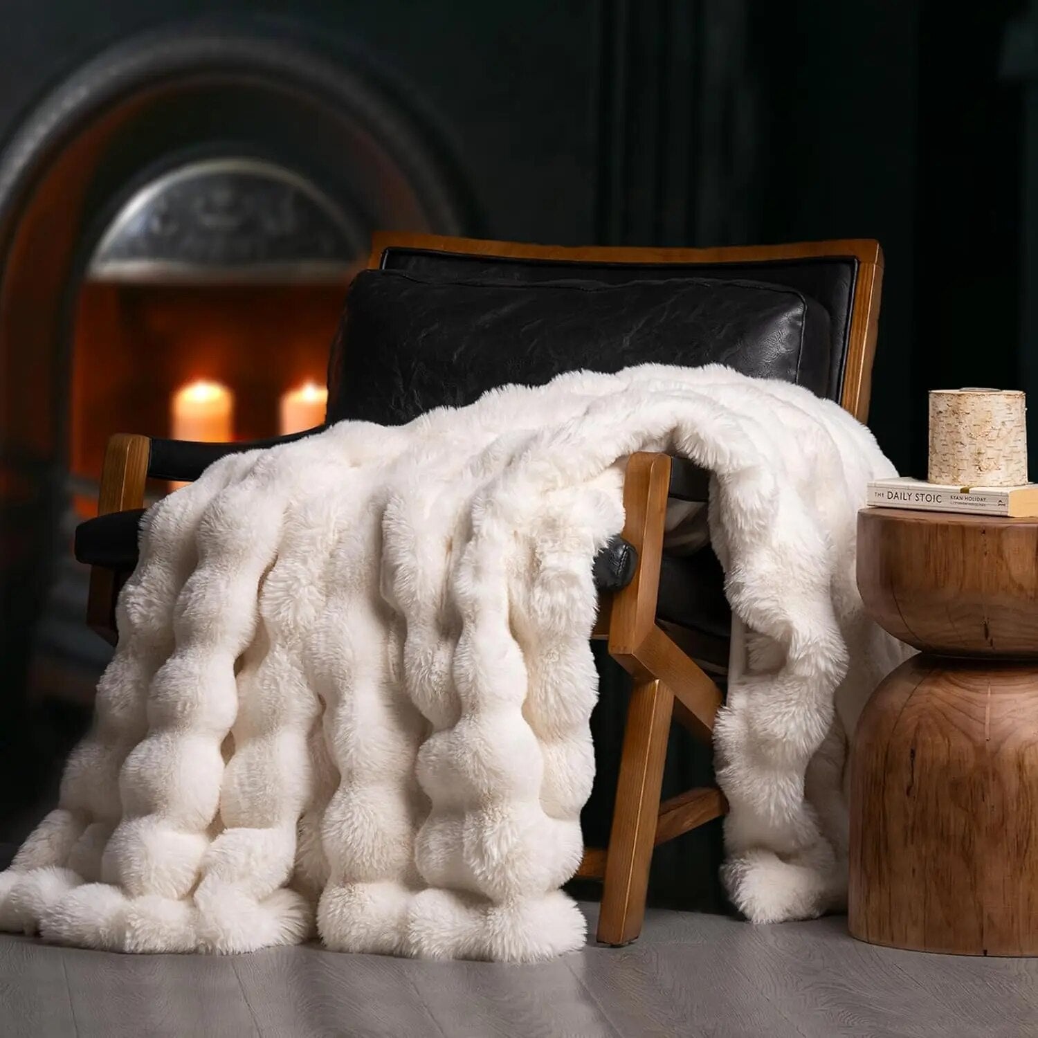 Fabian faux fur throw outlet union rustic