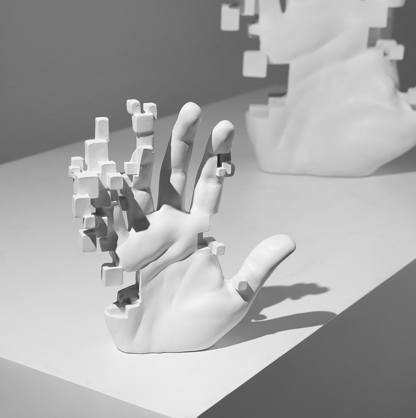 Digital Descent Hand Sculpture