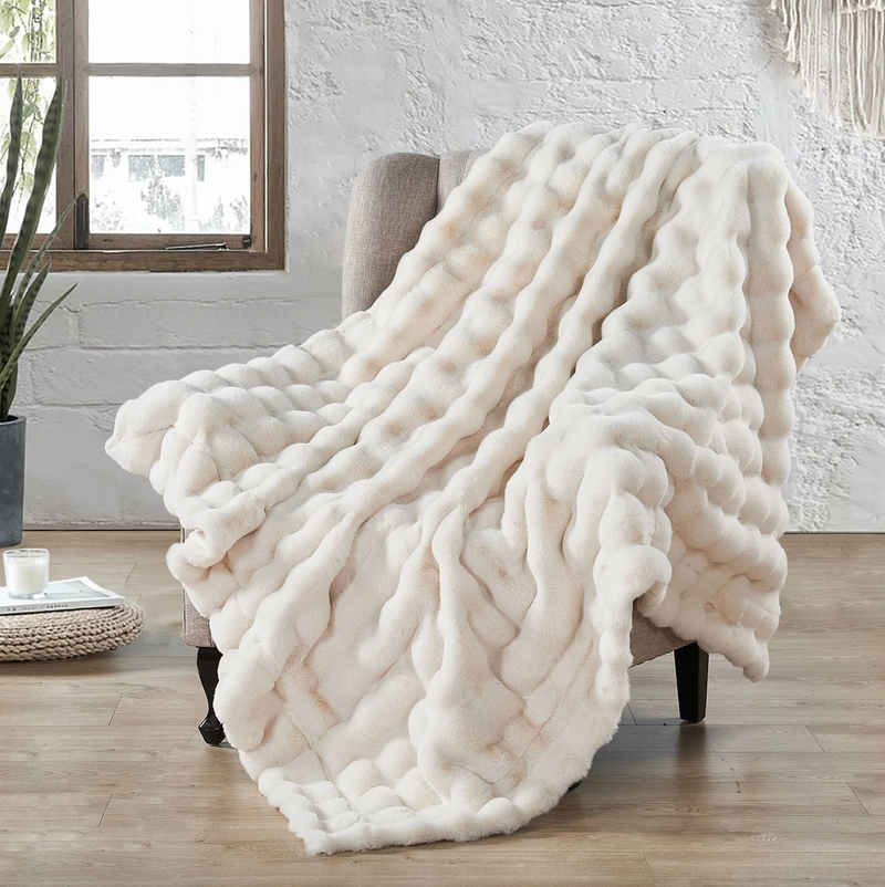 Plush Faux Rabbit Fur Blanket