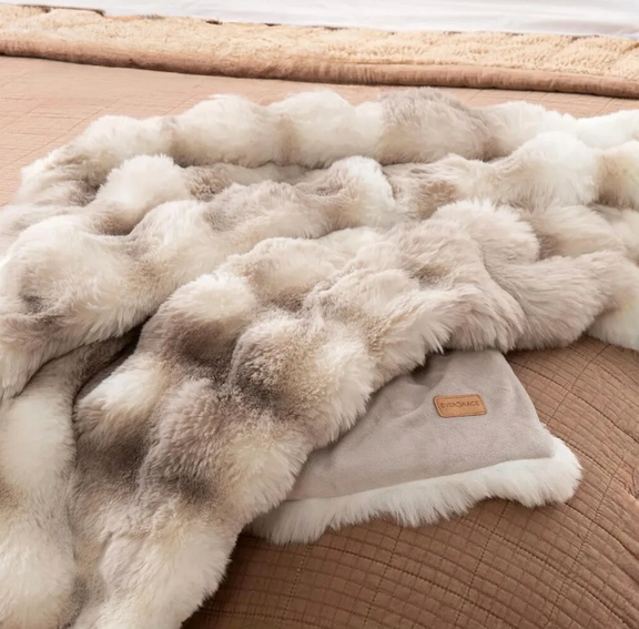 Plush Faux Rabbit Fur Blanket
