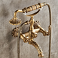 Vintage Brass Shower and Faucet Set