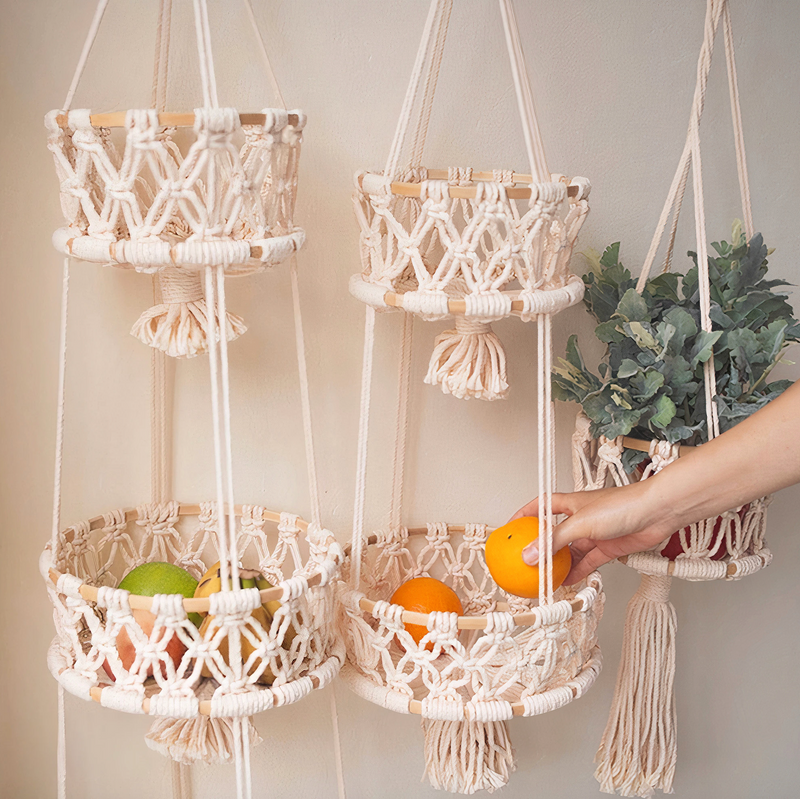 Tiered Macramé Fruit Basket