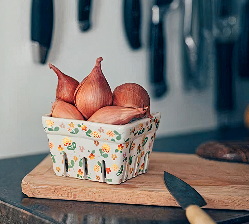 Orchard Charm Ceramic Fruit Basket Set