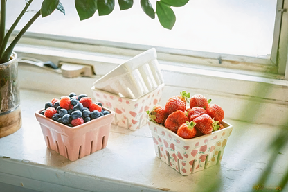 Orchard Charm Ceramic Fruit Basket Set