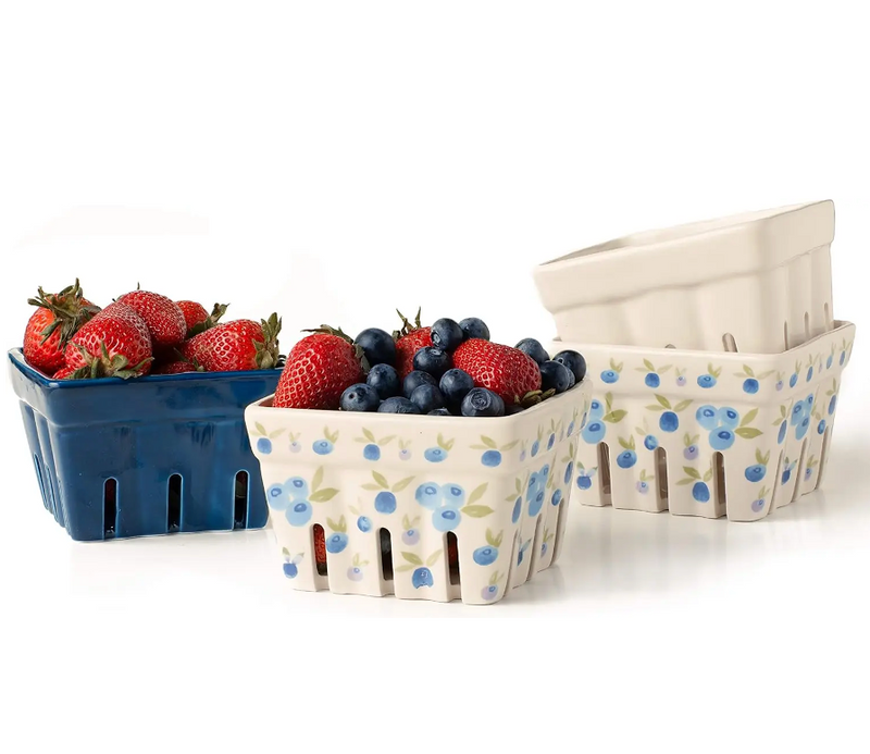 Orchard Charm Ceramic Fruit Basket Set