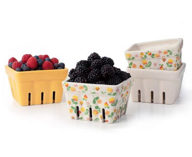 Orchard Charm Ceramic Fruit Basket Set