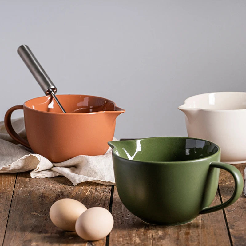 Rustic Charm Ceramic Mixing Bowls