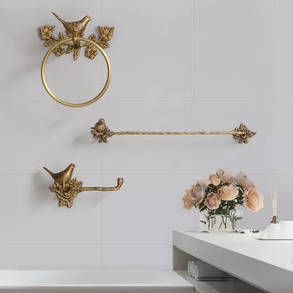 Golden Nature-Inspired Bath Set