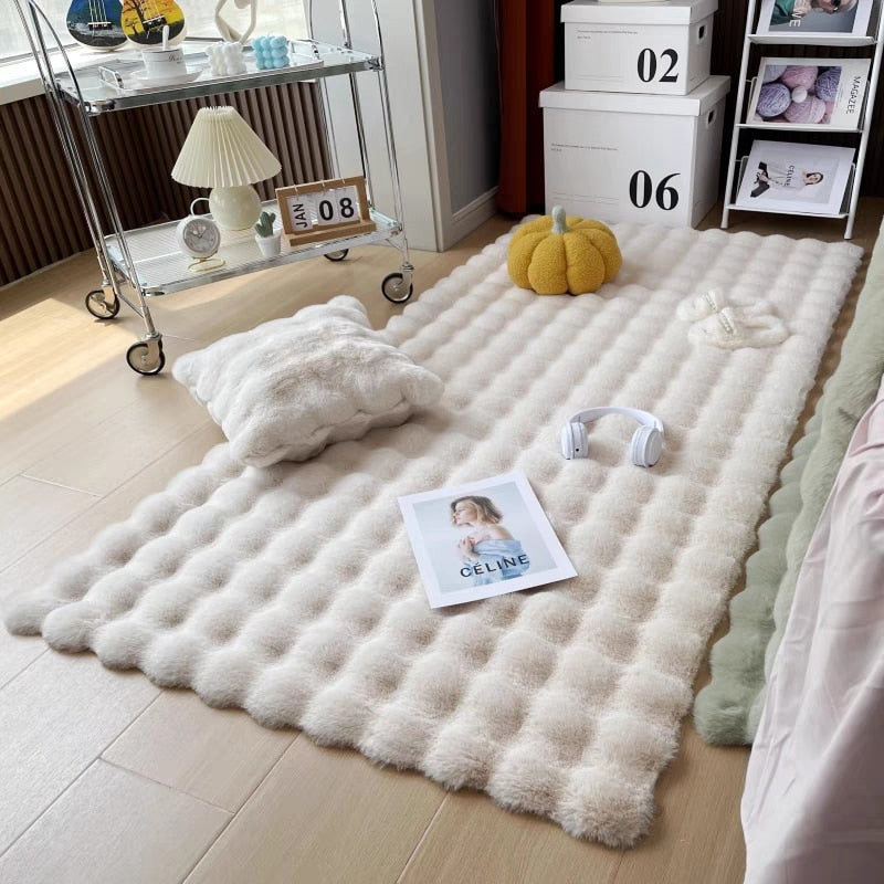 Plush Faux Rabbit Fur Area Rug