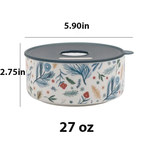 Botanical Ceramic Food Storage Container