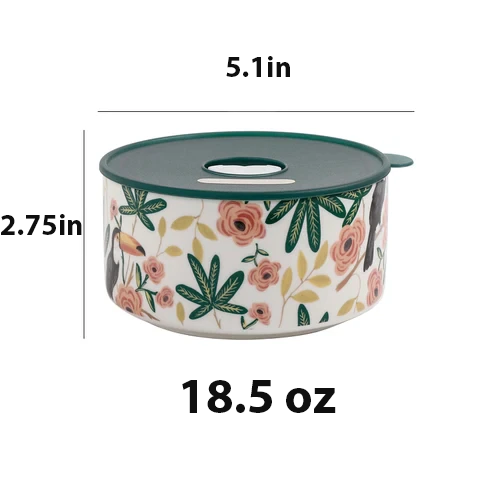 Botanical Ceramic Food Storage Container