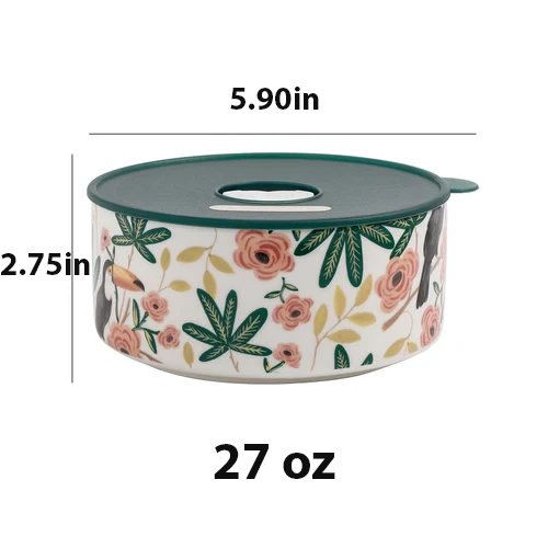 Botanical Ceramic Food Storage Container