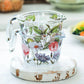 Blooming Measure: Floral Glass Measuring Cup with Lid