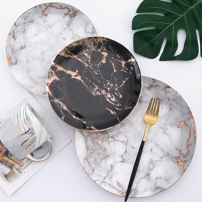 Eclipse Marbled Ceramic Dinner Plates