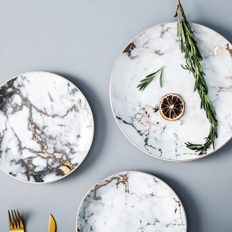 Eclipse Marbled Ceramic Dinner Plates